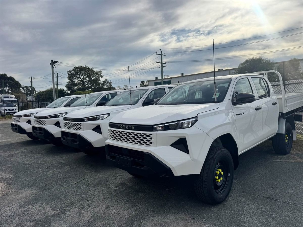 Row of new Hilux fleet utes